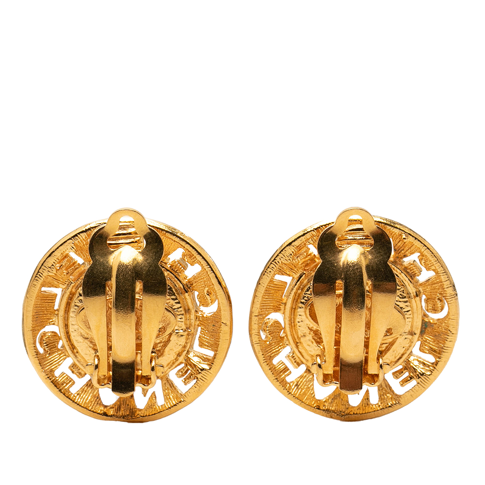 Pre-Loved Chanel Gold Plated Faux Pearl Round Clip On Earrings - Picture 2 of 3